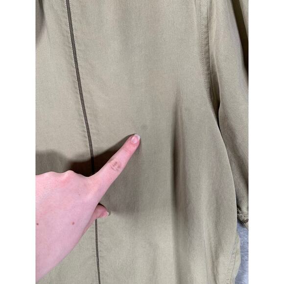 A[X]IST Shirt Men's Large Tan 100% Silk Button-Up Short Sleeve Washable - Picture 7 of 11